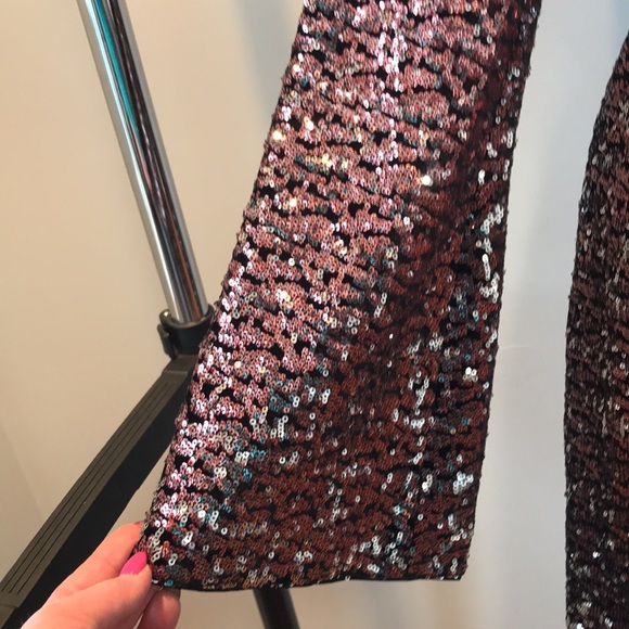 Marciano sequin dress with bell sleeves. - Picture 4 of 11